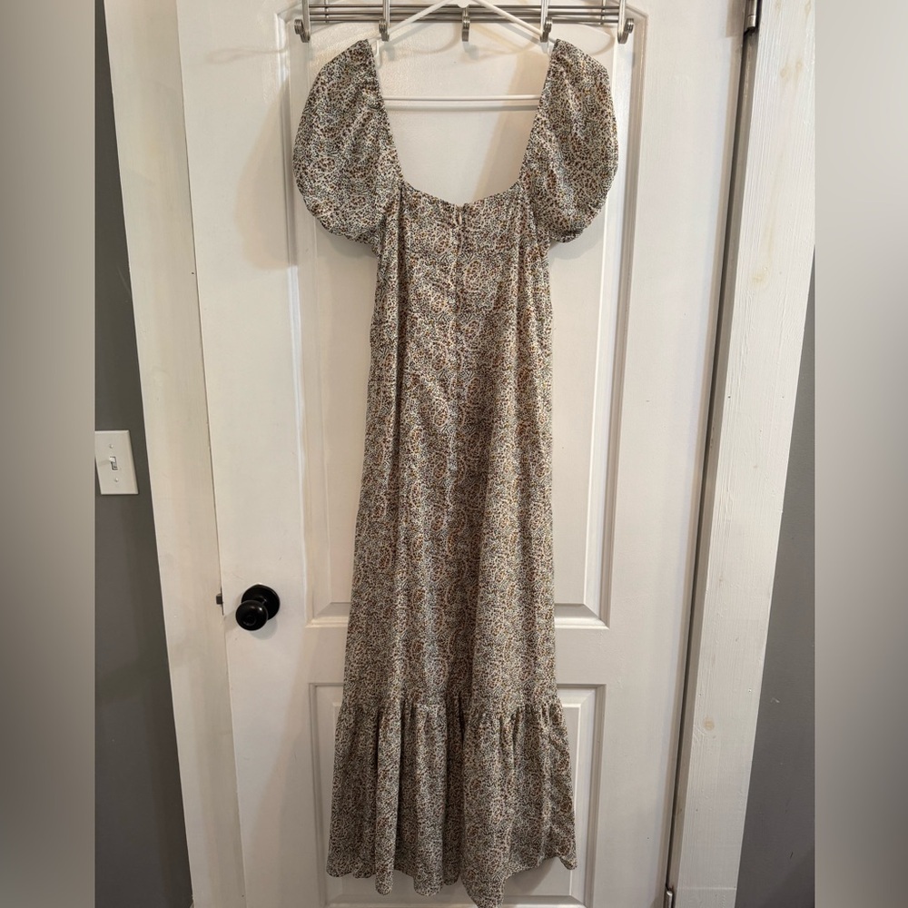 Urban Outfitters Puff Sleeve Sweetheart Maxi Dress Floral Small - Picture 2 of 7